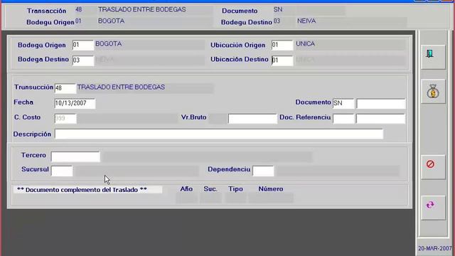TRASLADO ENTRE BODEGAS demo смотреть онлайн