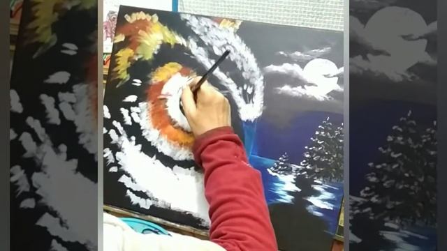 Мастер класс по акриловой живописи. Рисуем "Сову" смотреть онлайн