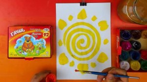 Рисуем на МАСЛЕНИЦУ солнышко гуашью