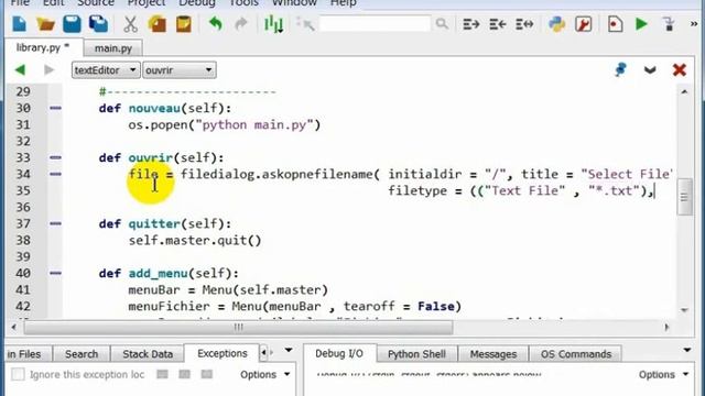 Creer Son Propre Editeur de Texte Avec Python Création Menu Partie3: Commande Ouvrir смотреть онлайн
