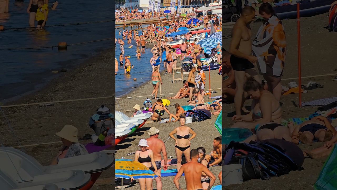 Крым - пляжи битком! Судак? реальная обстановка на 9 августа 2024 #крым #море #travel #курорт #пляж смотреть онлайн