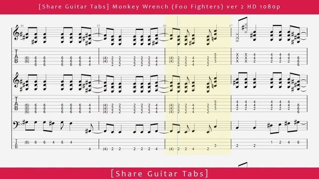 [Share Guitar Tabs] Monkey Wrench (Foo Fighters) ver 2 HD 1080p смотреть онлайн