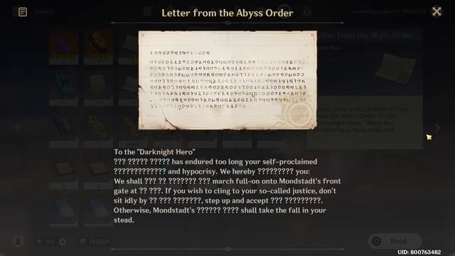 Genshin Impact Reading Series: Letter From The Abyss Order смотреть онлайн