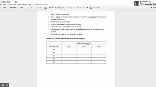 How to Make a Good Looking Data Table (Google Docs)