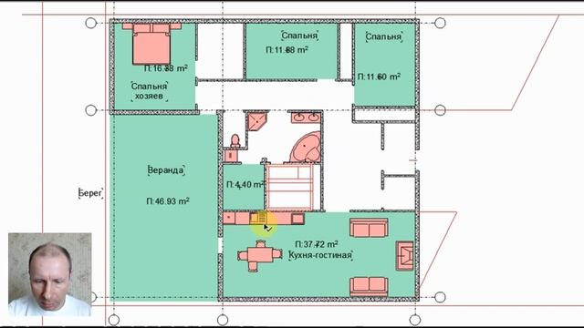 План дома с сауной. 143м2, 1 этаж, 3 спальни. | Строители Завета Самара смотреть онлайн