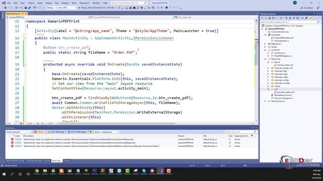 Xamarin Android Tutorial - Create PDF File and Print смотреть онлайн