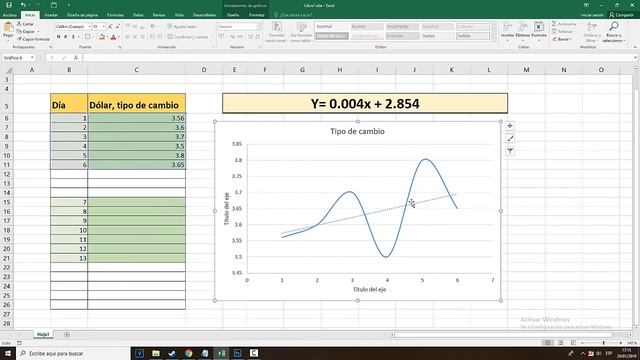 Gráficos avanzados lineas en Excel 2019 (Curva, linea de tendencia, ecuación de la recta) смотреть онлайн