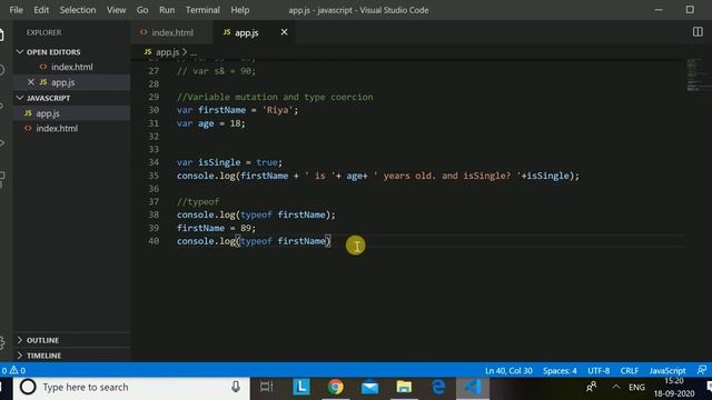 4-javascript variable mutation and type coercion смотреть онлайн