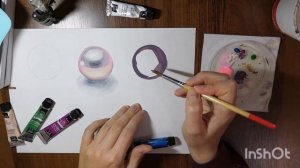 Урок. Рисуем жемчуг гуашью