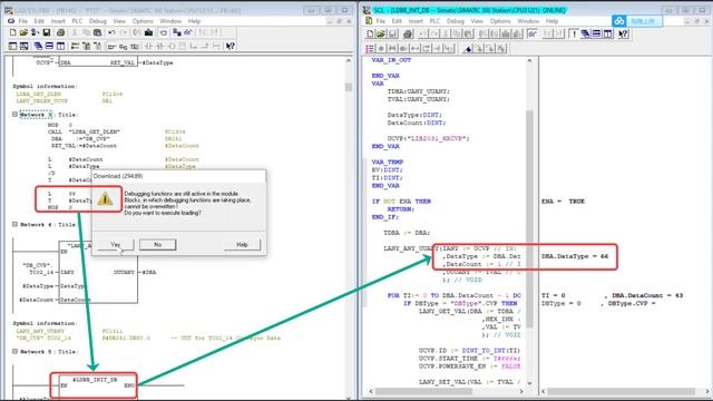 Simatic Manager S7-SCL monitor online and setting смотреть онлайн
