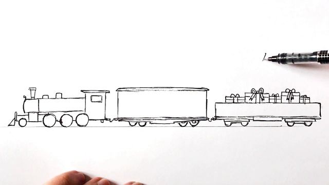 Как нарисовать паровоз Деда Мороза смотреть онлайн