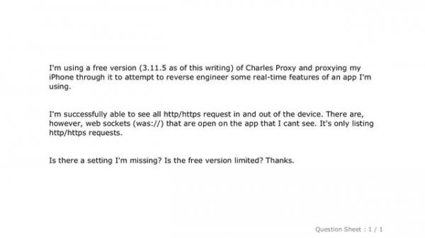iOS : How to see web socket requests in Charles Proxy