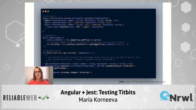 Angular + Jest: Testing Titbits | Maria Korneeva | Reliable Web Summit 2021 смотреть онлайн