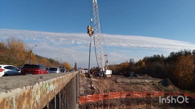 Строительство путепровода. Сваи, шпунт Ларссена. смотреть онлайн