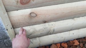 Обшивка стены "блок хаусом".