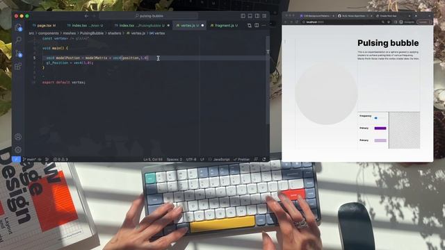 ASMR Coding - Perlin Noise Bubble with React Three Fiber, GLSL, Tailwind - No Talking смотреть онлайн