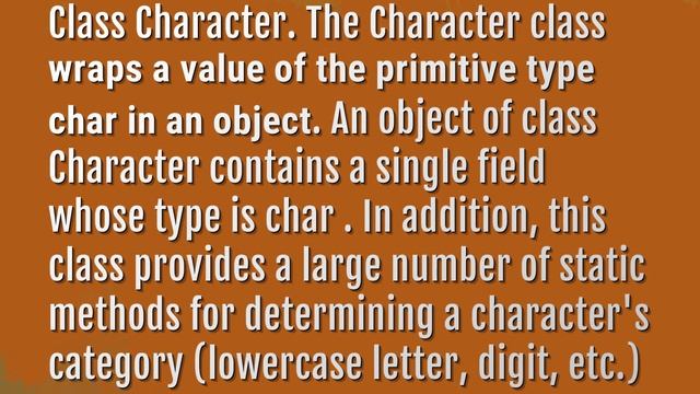 What is the character class in Java? смотреть онлайн