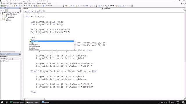 Excel VBA Online Course - 4.3.3 Object Parameters смотреть онлайн