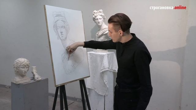 Трейлер курса. Рисунок гипсовой головы: Аполлон Бельведерский и Цезарь. смотреть онлайн