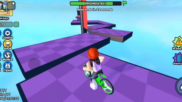 всем привет?.Эту игру играл мой брат?.это игра называеться Obby But you're on a Bike. смотреть онлайн