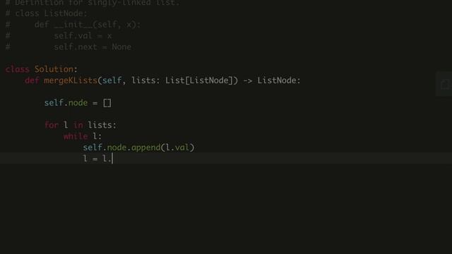 Amazon interview question Merge K sorted list | leetcode 23 | python solution смотреть онлайн