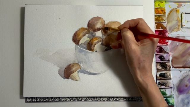Watercolor Sketch 45 / Brown Mushrooms 　水彩スケッチ45 / ブラウンマッシュルーム смотреть онлайн