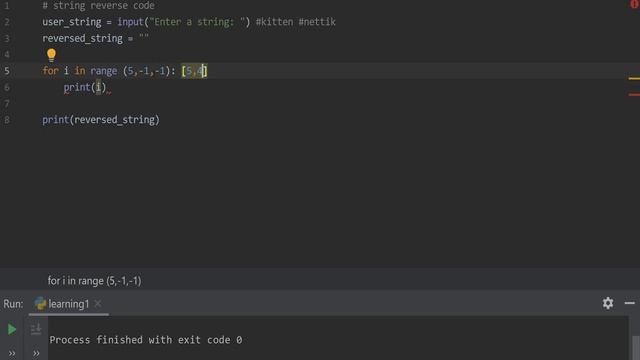 reversing a string - python code explained in Tamil смотреть онлайн