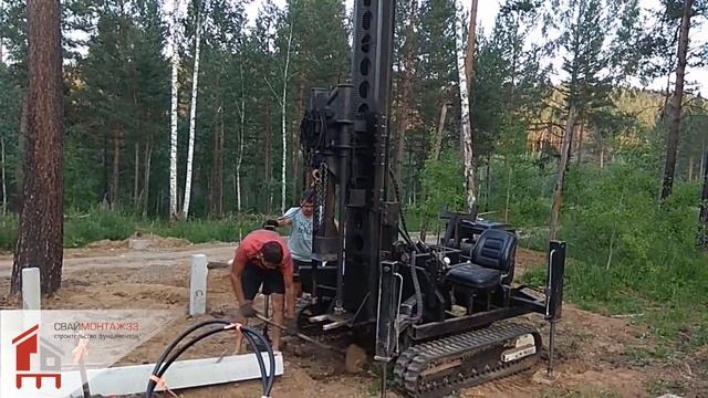 ФУНДАМЕНТ. Как забивают жб сваи. смотреть онлайн