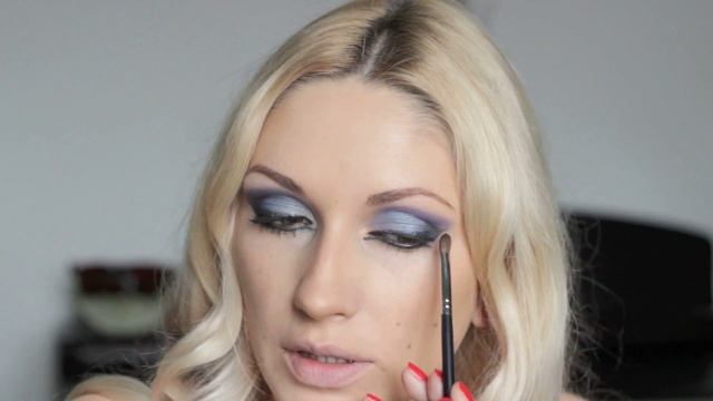 Макияж Синий Smokey Eyes