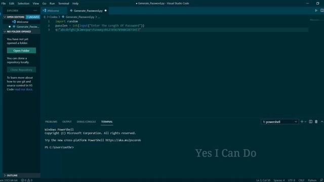 Python Program to Generate Password | Yes I Can Do смотреть онлайн