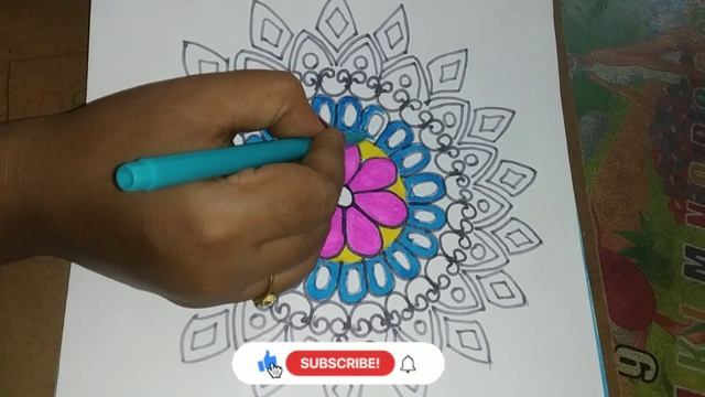 Drawing and colouring | Step by step mandala drawing and colouring | #drawing #youtubevideo #art смотреть онлайн