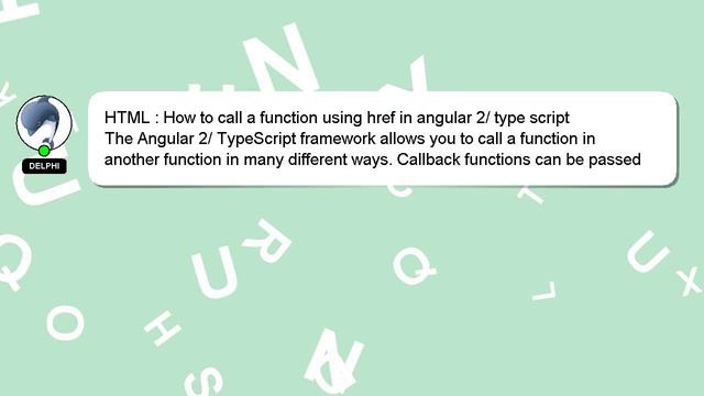 HTML : How to call a function using href in angular 2/ type script смотреть онлайн
