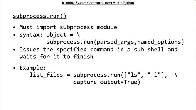 SystemCommandsFromWithinPython смотреть онлайн