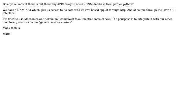 DevOps & SysAdmins: Does anyone know a way to interact with HP OV(NNM) with python, perl or bash? смотреть онлайн