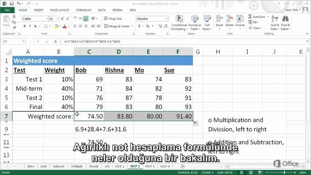 Excel 2013'te Temel Matematik - Diğer Formüller смотреть онлайн