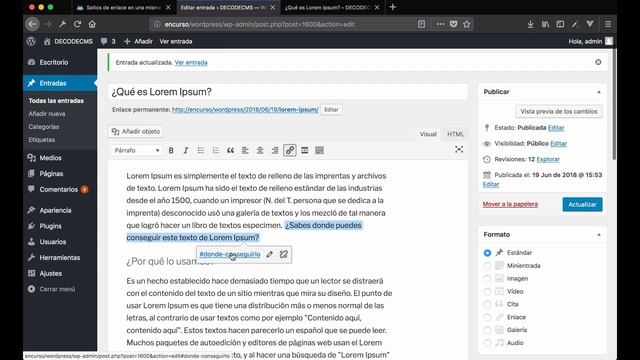 Saltos de enlace en una misma página en WordPress смотреть онлайн