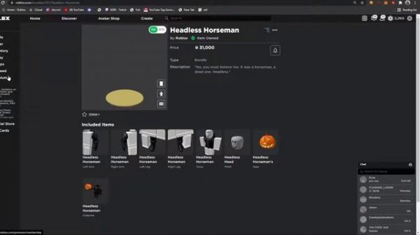 buying headless on roblox