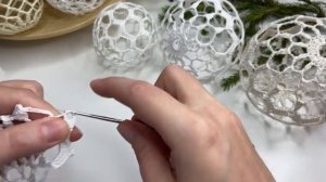 Шарик крючком и блокировка. Crochet Christmas ball.
