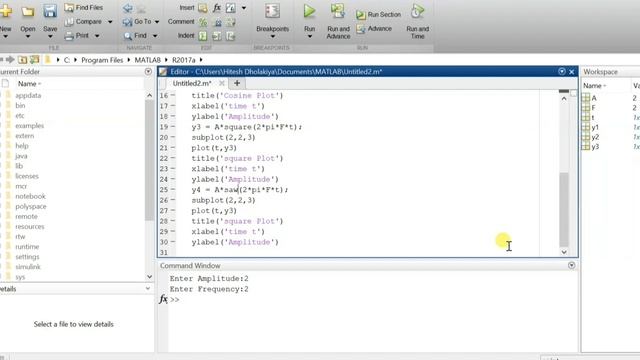 Sine wave, Cosine wave, Square wave and Triangular wave in MATLAB смотреть онлайн