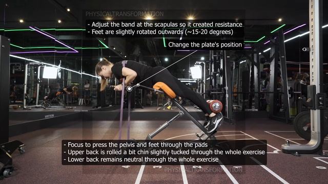 Hyperextension with rubber band. Mechanical drop-set (plate overhead, near chest) смотреть онлайн