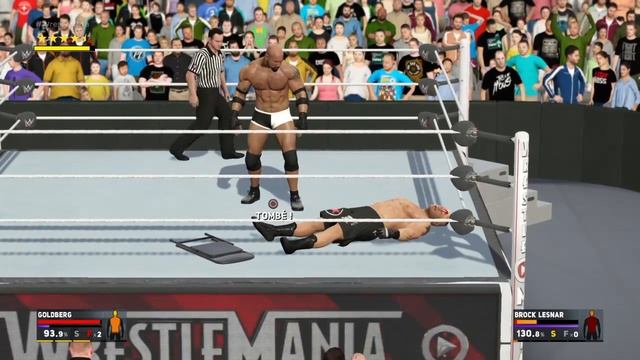 WWE 2K17 Goldberg vs the Beast Brock Lesnar at wrestlemania 31 смотреть онлайн