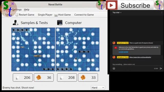 OBS Test While playing an open source Battleship game (KDE Navy Battle) смотреть онлайн