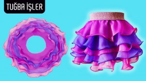 Кройка и шитье юбки с оборками (легкий способ) | Tuğba İşler