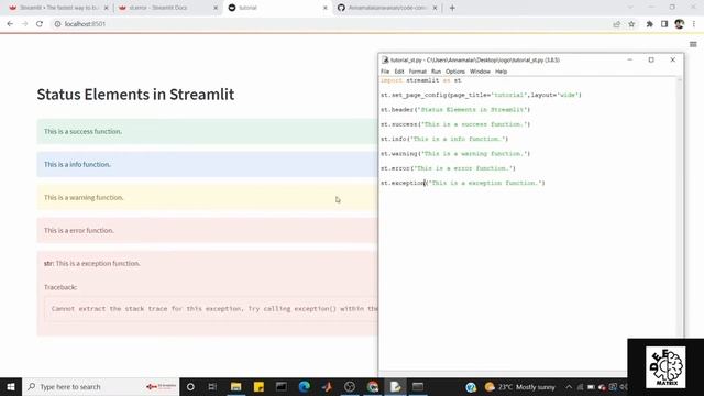 Streamlit in python | Part -11 | Tamil | Status elements | Deep Matrix | Data Science смотреть онлайн