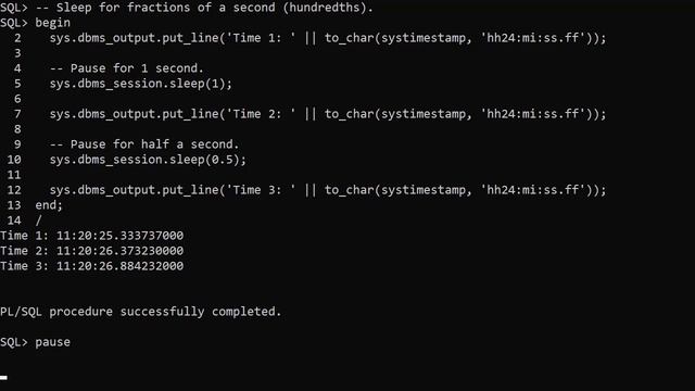 DBMS_SESSION.SLEEP Replaces DBMS_LOCK.SLEEP in Oracle Database 18c смотреть онлайн