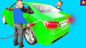 МАШИНКИ ЛАДА ВЕСТА не ЗАВОДИТСЯ! Папа и ИГОРЮША за рулём Полицейской ЛАДЫ! Видео для детей.mp4