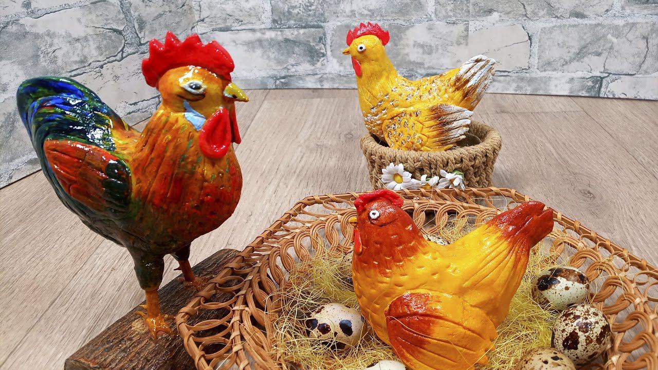 Делаем курочку и петушка из соленого теста | DIY смотреть онлайн