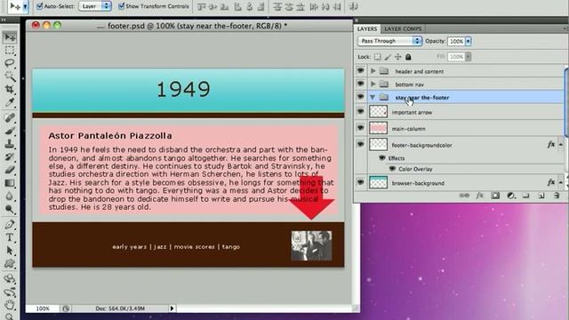 23-Using the -footer Hint With Layergroups - Photoshop to HTML Websites with SG3 смотреть онлайн