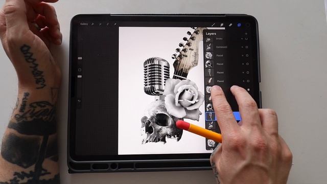 How To Design A Realistic Black And Grey Tattoo In Procreate смотреть онлайн