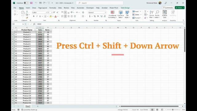 Play Excel Faster using Ctrl + Shift + Down Arrow смотреть онлайн